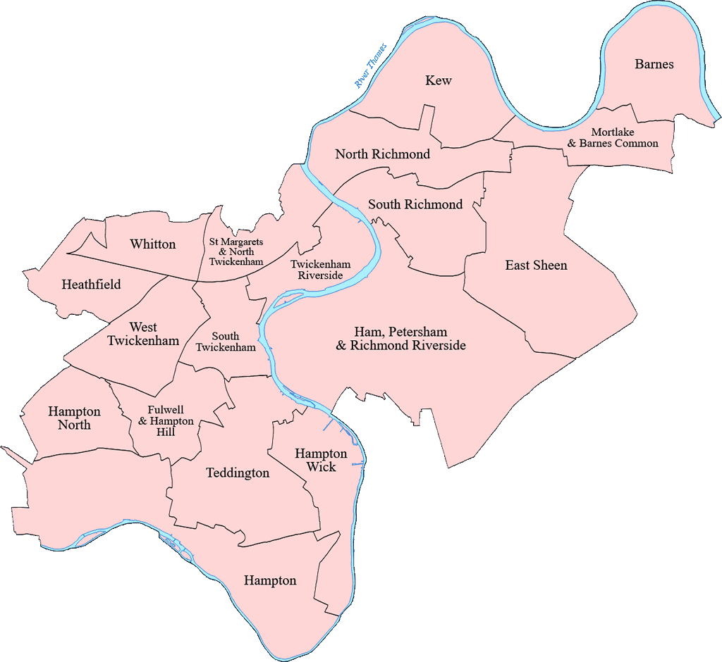 Ricond upon Thames ward map